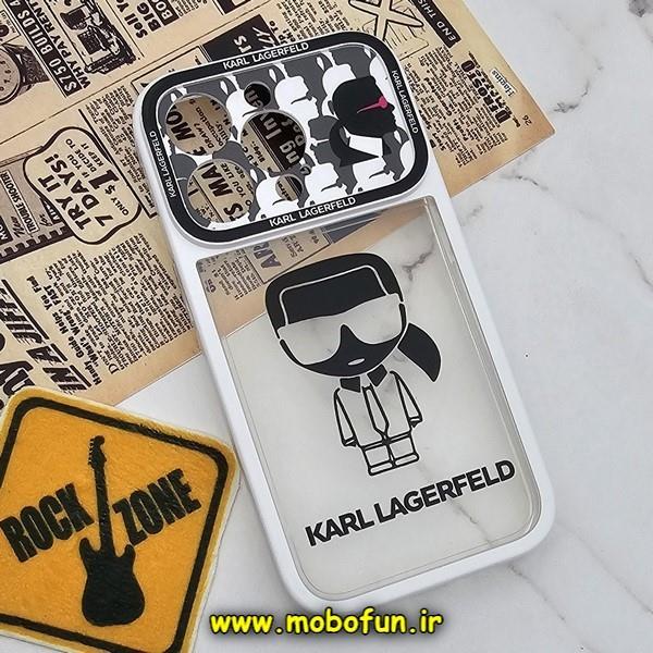 قاب گوشی iPhone 14 Pro آیفون فانتزی دو تکه اورجینال Unique Case طرح کارل لاجرفلد KARL LAGERFELD محافظ لنز دار کد 171